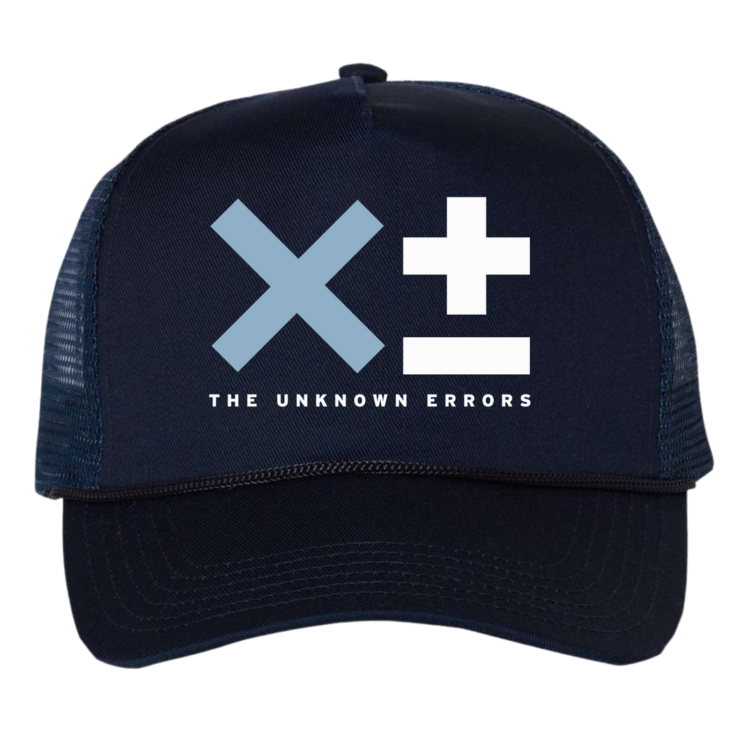 The Unknown Errors - x+- Logo - Trucker Hat Navy/Navy